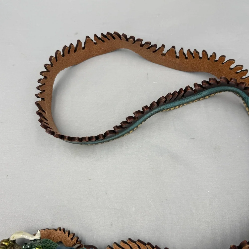 GUCCI Dragon Belt 105/42 Multicolor Leather Dragon Head Buckle Made Italy Rare